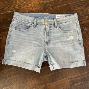 GAP Women's Distressed Light Blue Jean Shorts